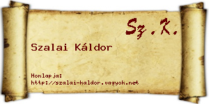 Szalai Káldor névjegykártya